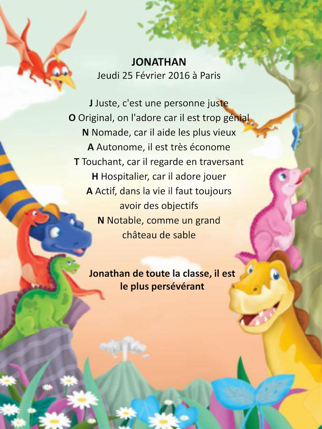 Poeme dino avec texte